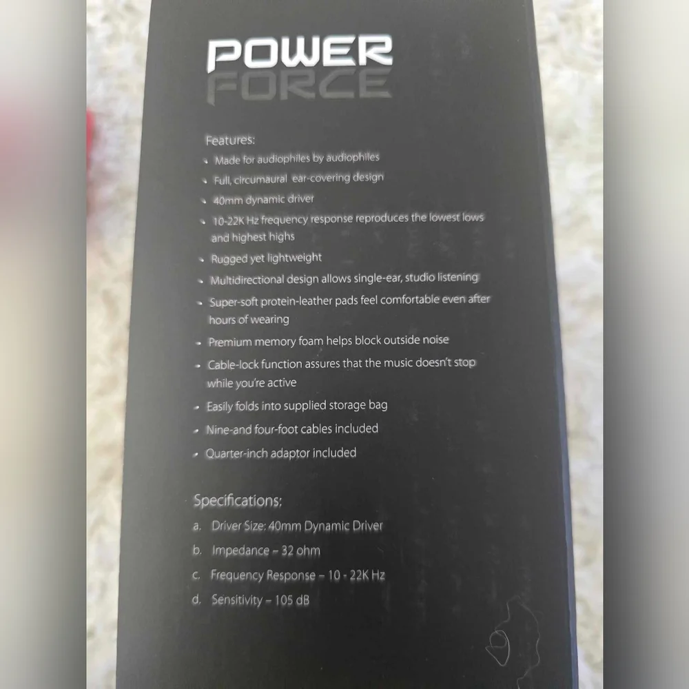 SPIDER POWER FORCE HEAD PHONES. BRAND NEW FACTORY SEALED.  Black